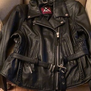 Black Leather BikerJacket.